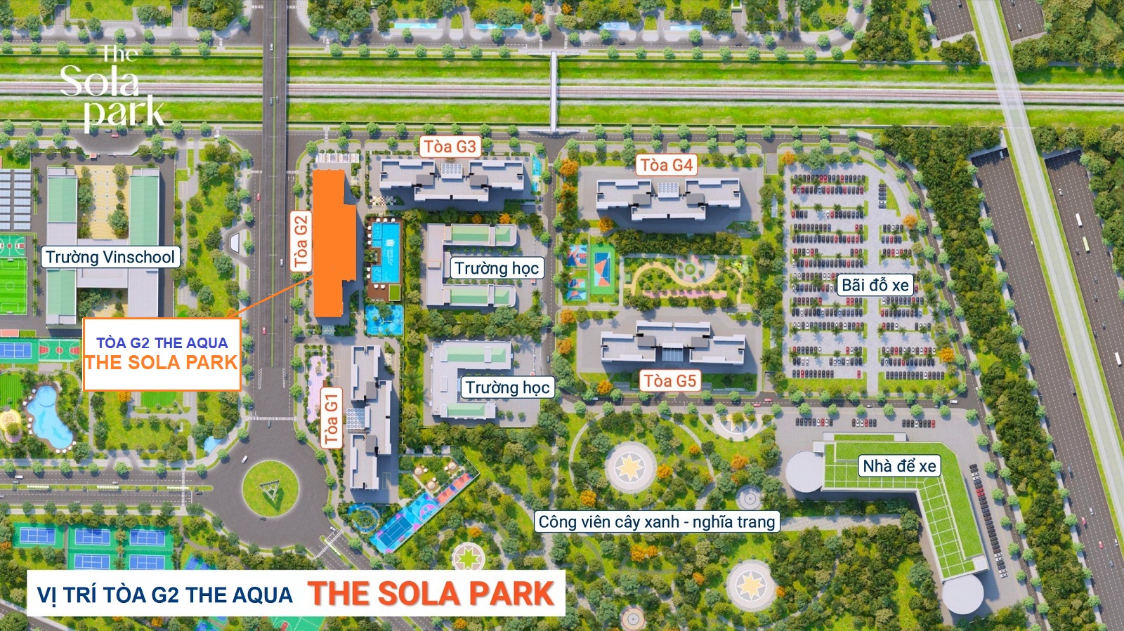 vị trí tòa g2 the sola park imperia smart city